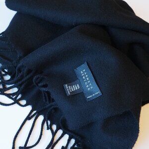 RARE NWOT Barneys New York Oversized Black Wool Scarf Made in Italy Unisex